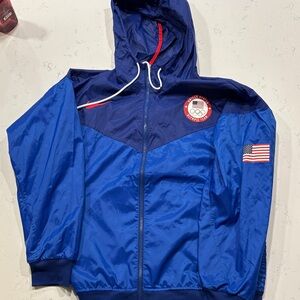 Nike Blue Windbreaker with USA Patch